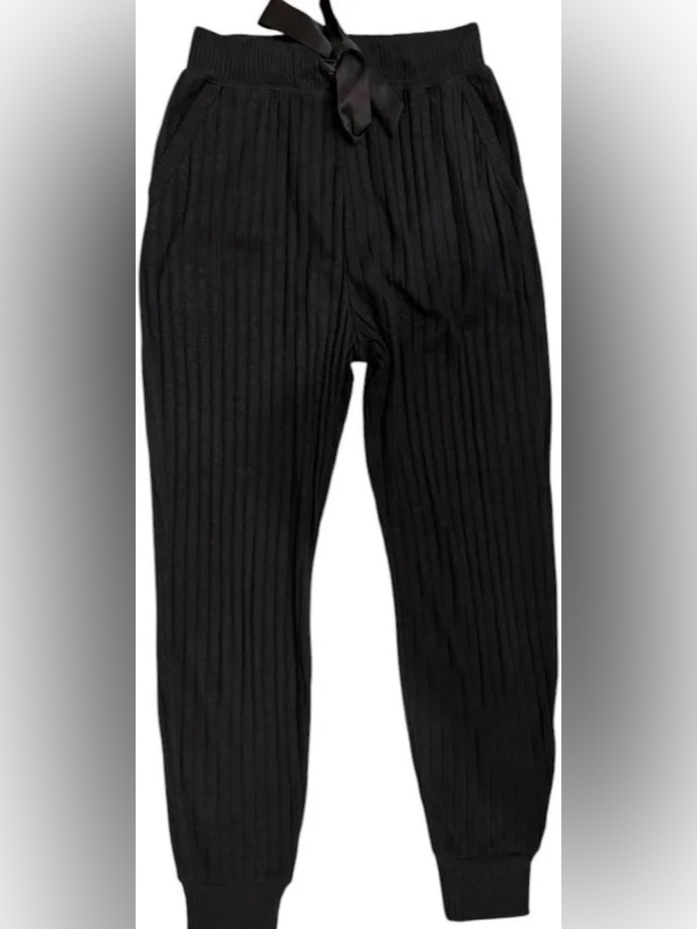 Women’s Black Ribbed Jogger Pajamas